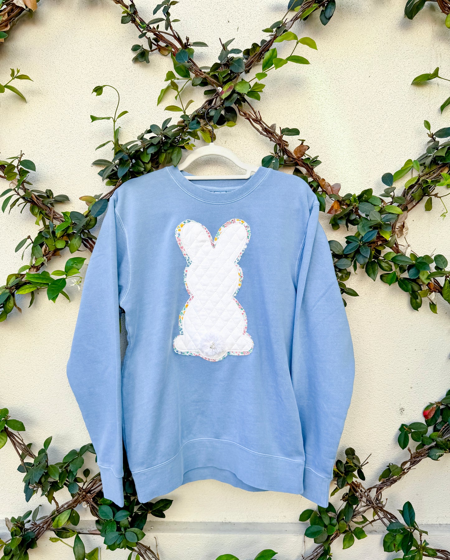 Blue Floral Bunny