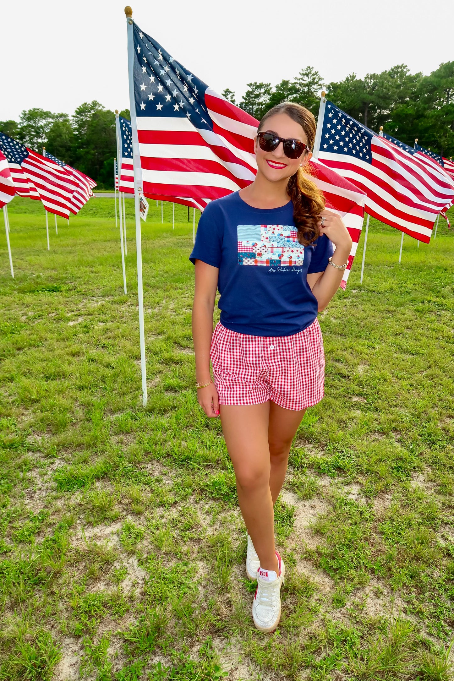 Flag Graphic Navy T-Shirt