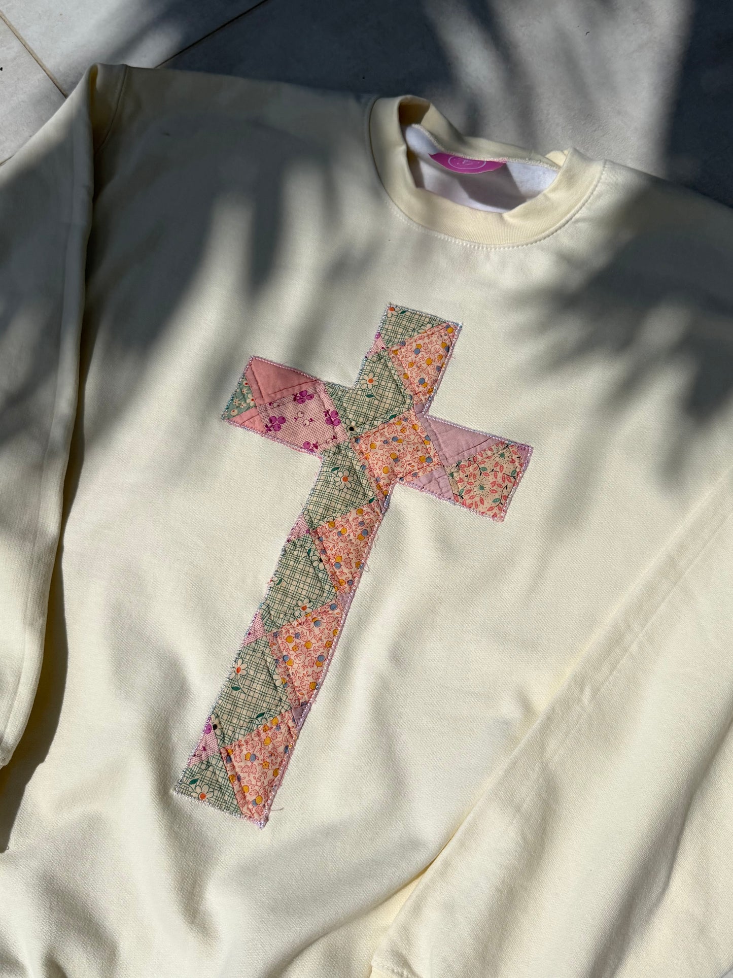 Large Quilted Cross Crewneck