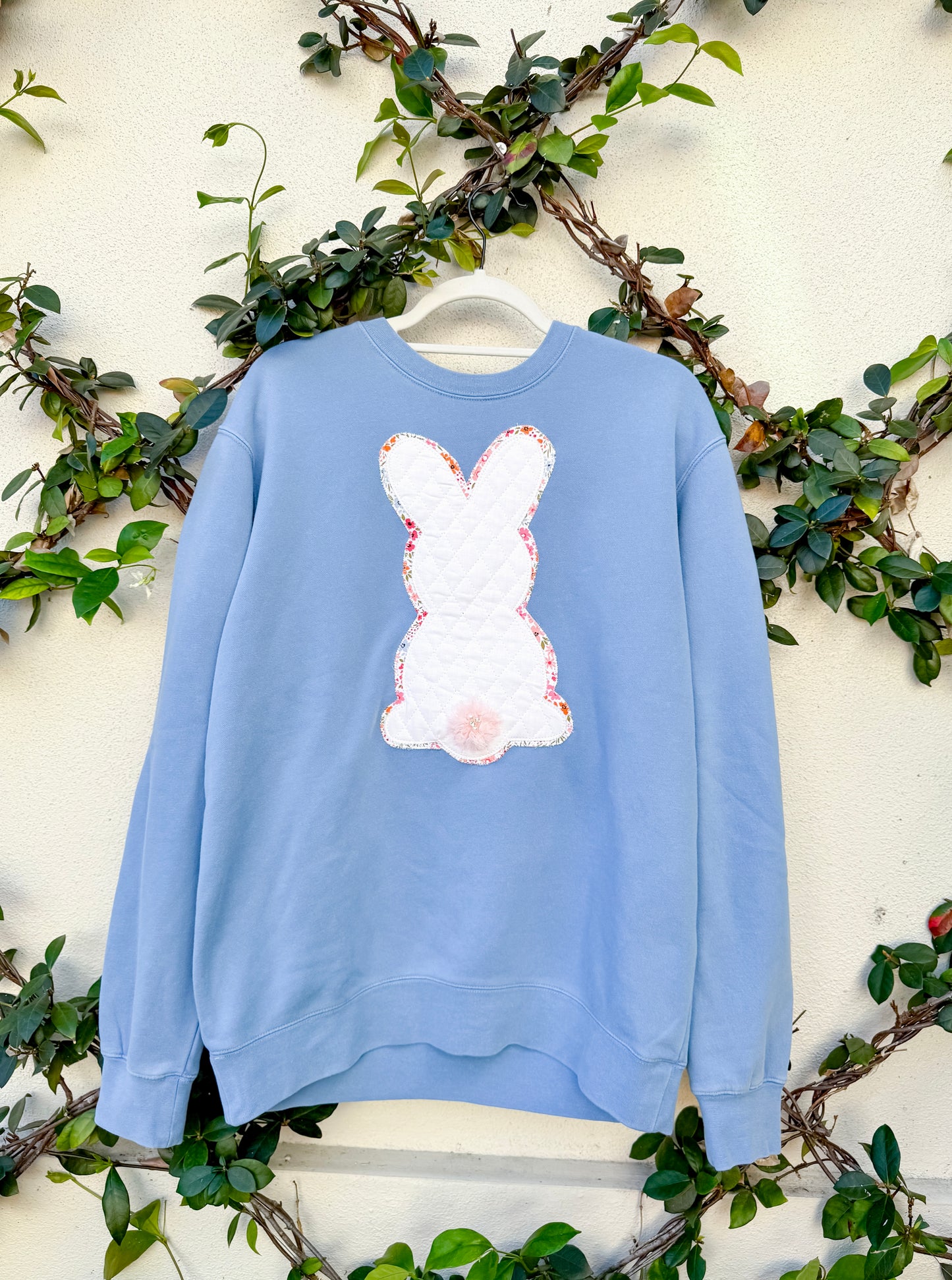 Blue Floral Bunny