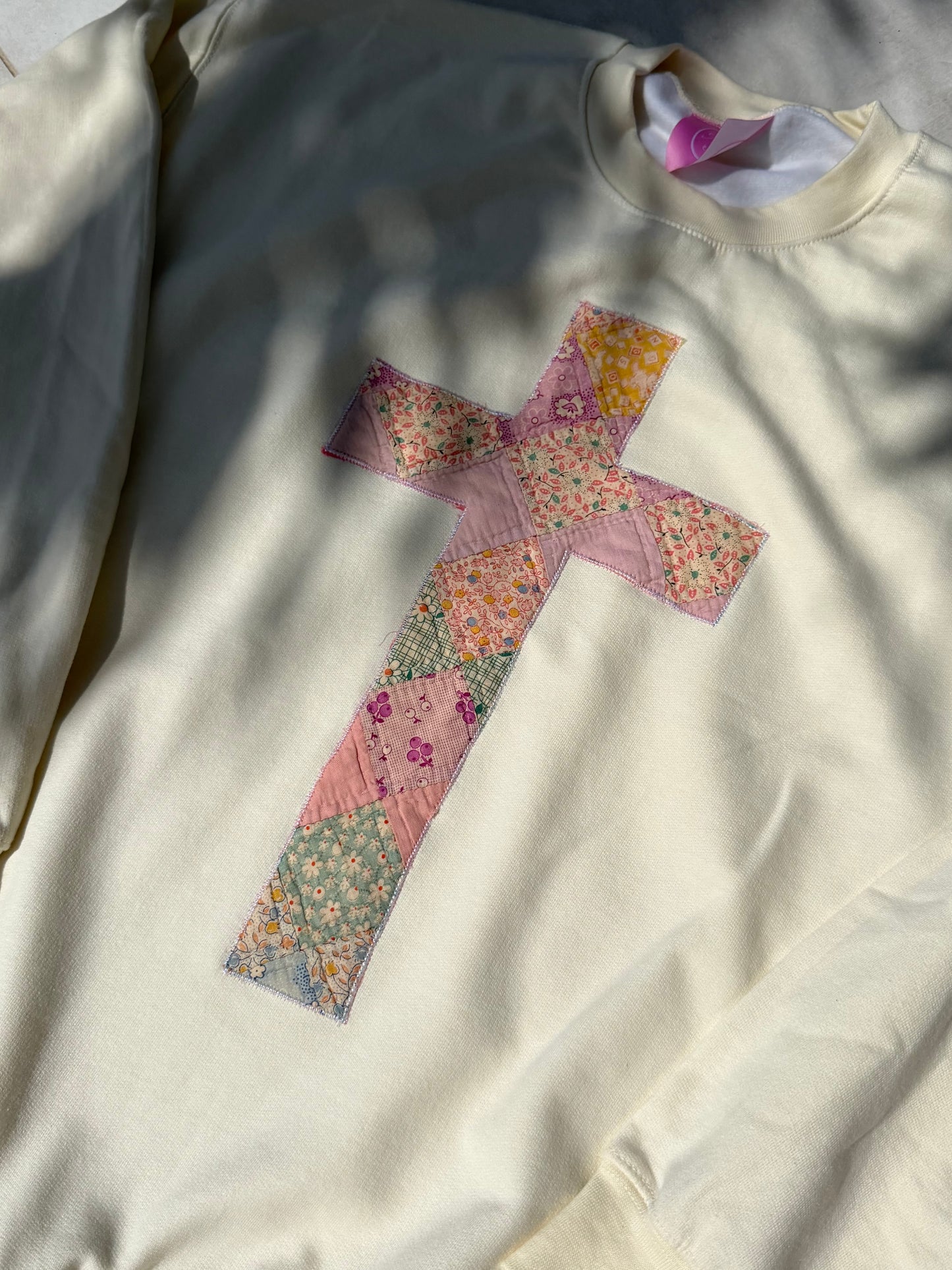 Large Quilted Cross Crewneck