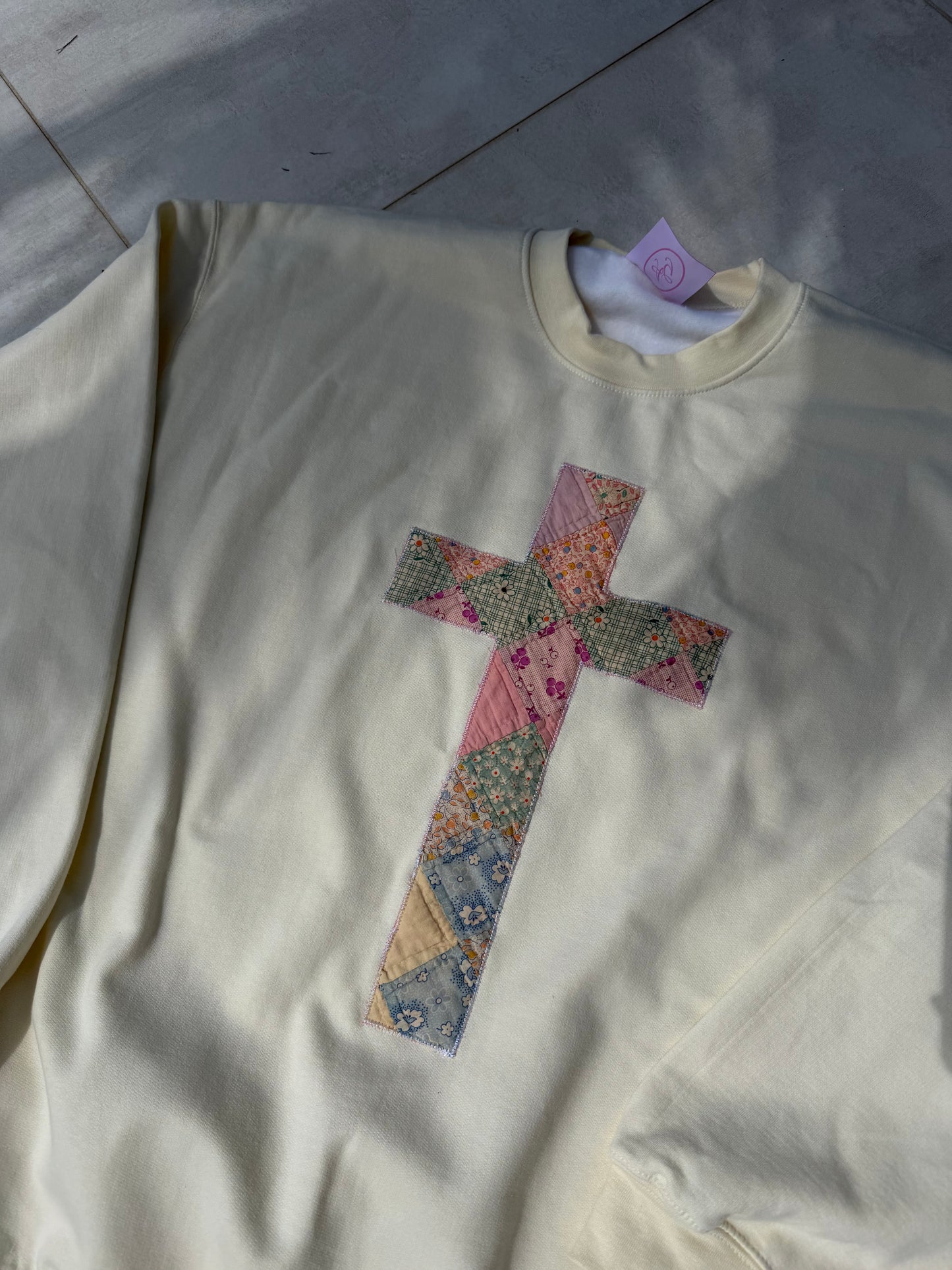 XL Quilted Cross Crewneck