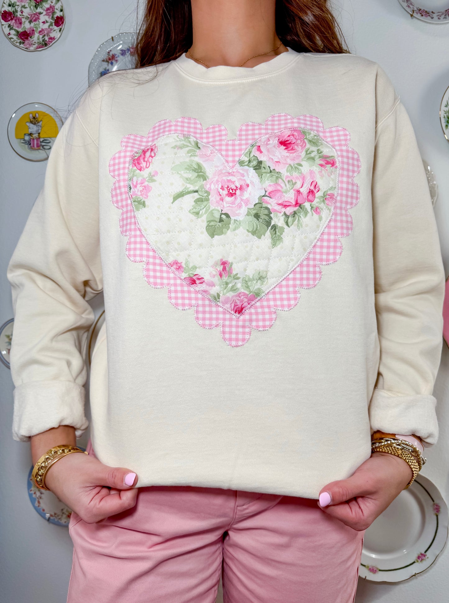 Rosey Gingham Pullover