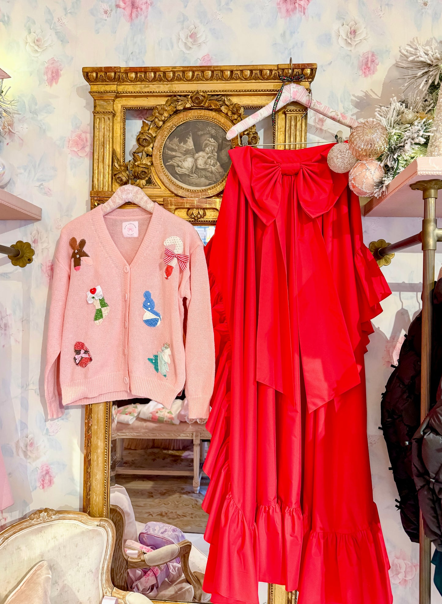 Pink Holiday Cardigan