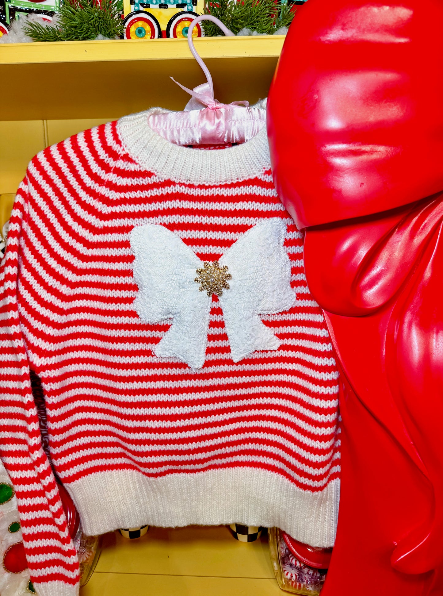 Striped Bow Sweater