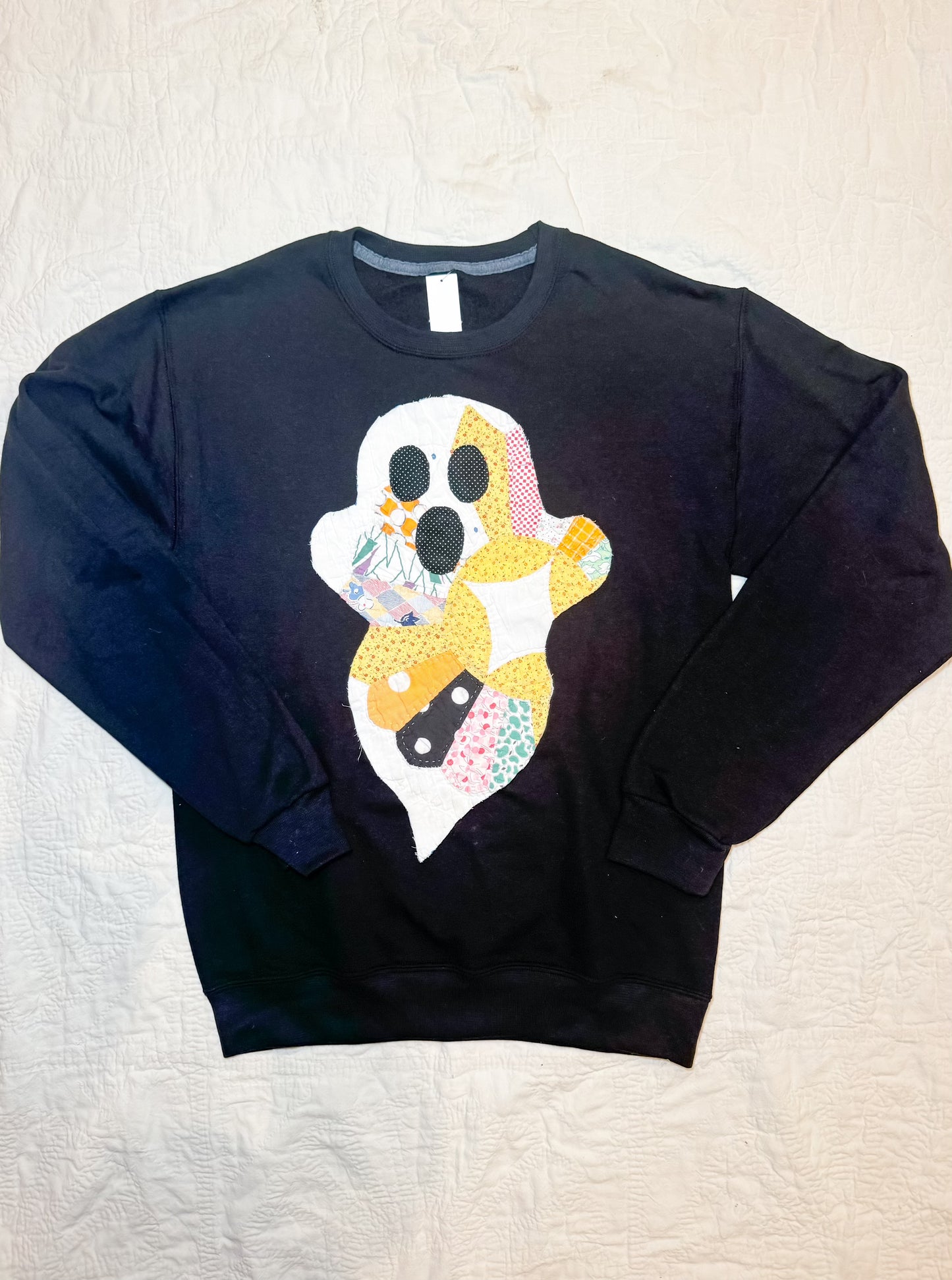 Black Quilted Ghost Sweatshirt