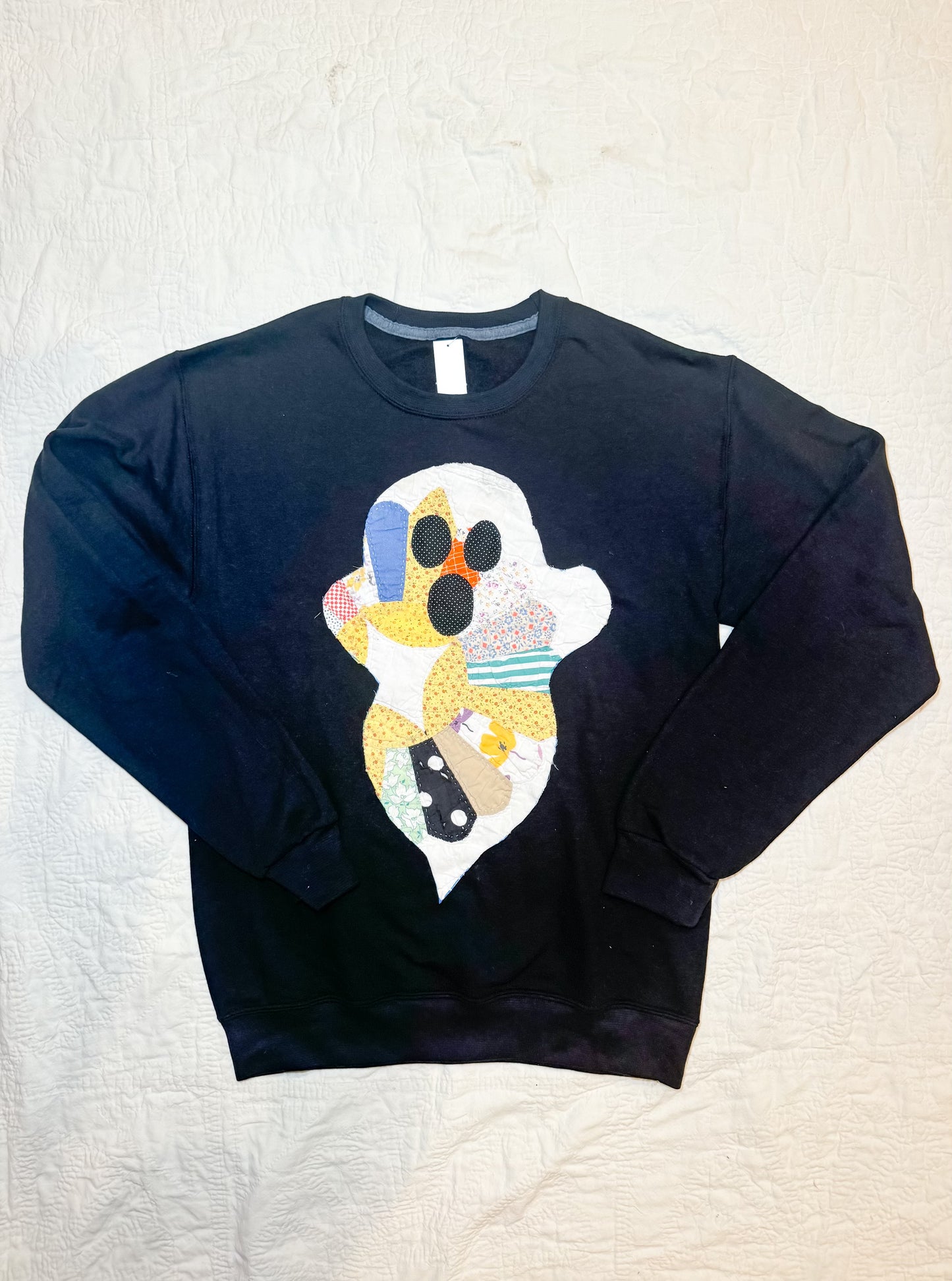Black Guilted Ghost Sweatshirt