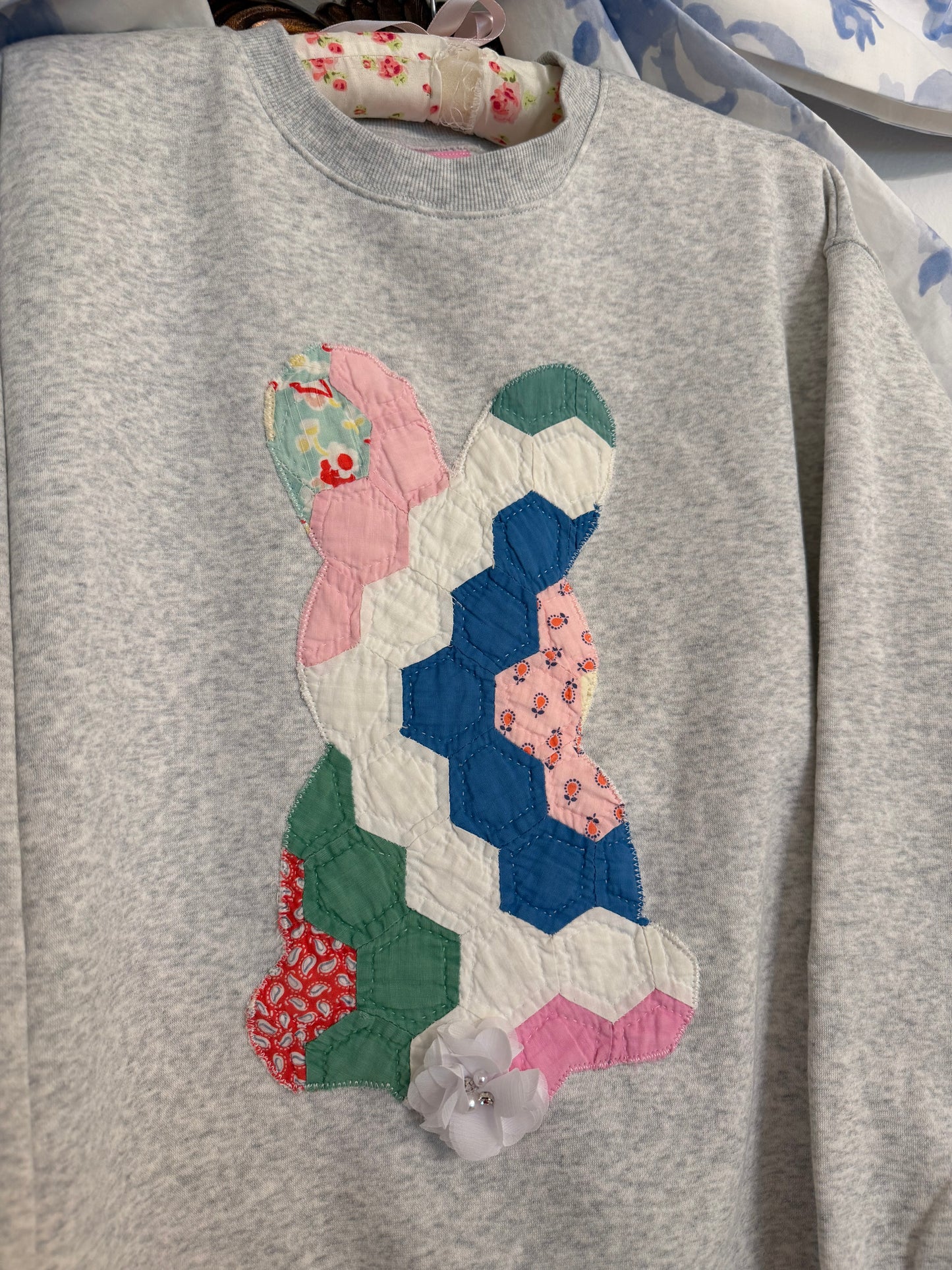 Small Quilted Bunny Crew