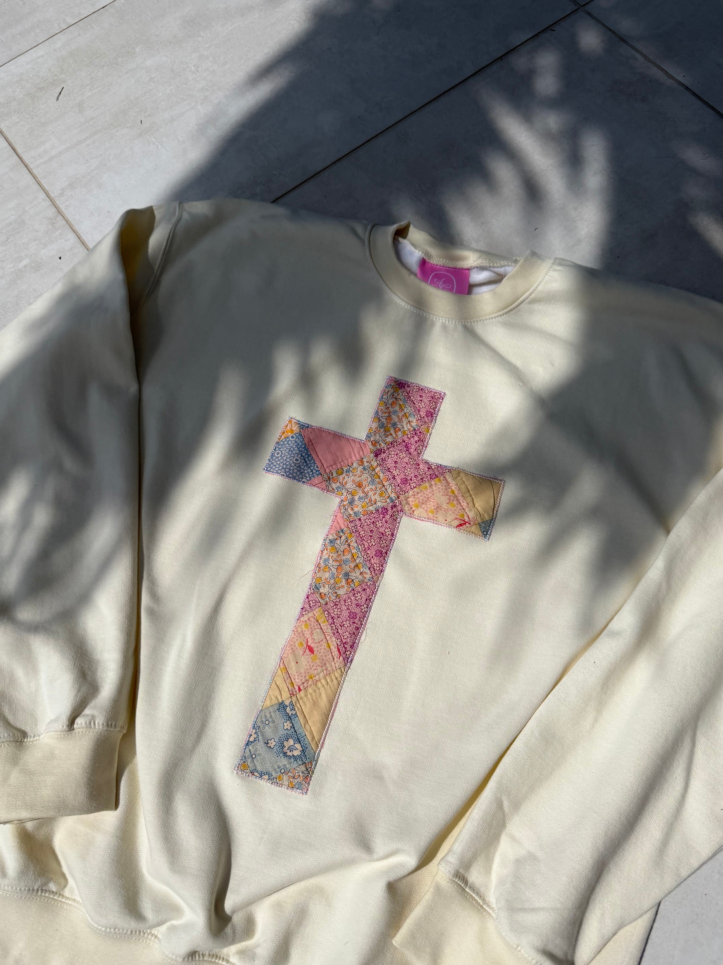 Large Quilted Cross Crewneck