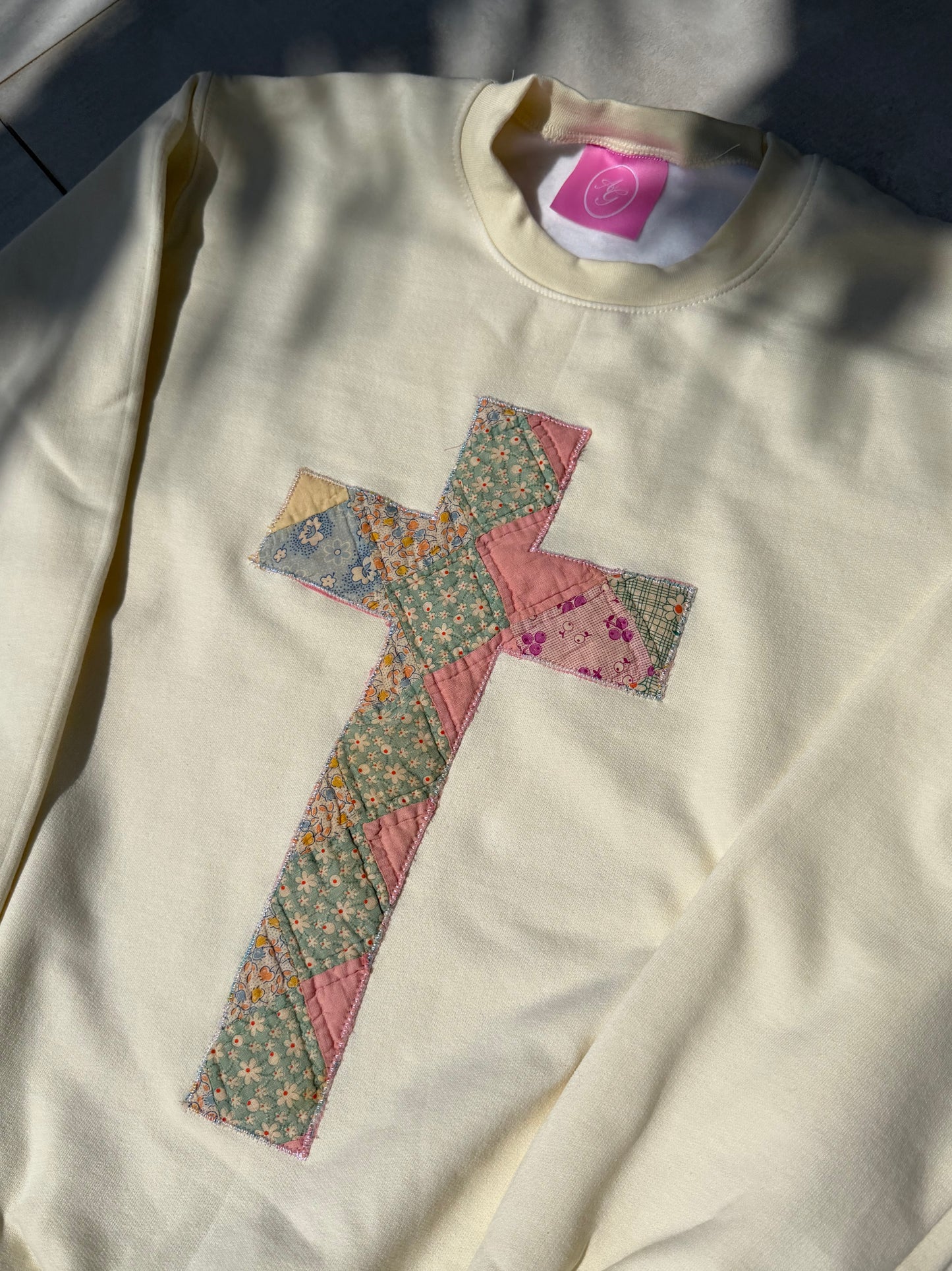Small Quilted Cross Crewneck