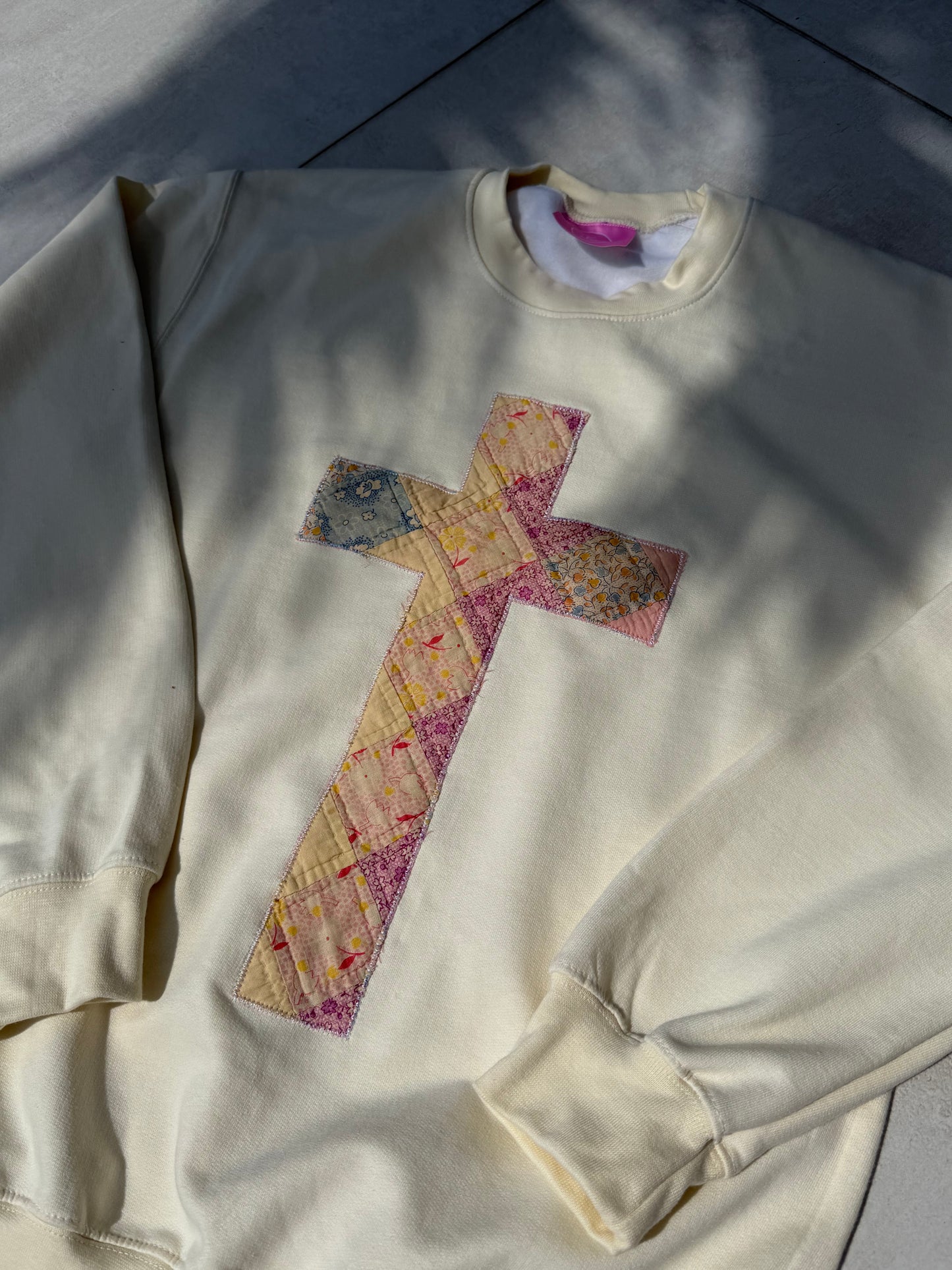 Small Quilted Cross Crewneck