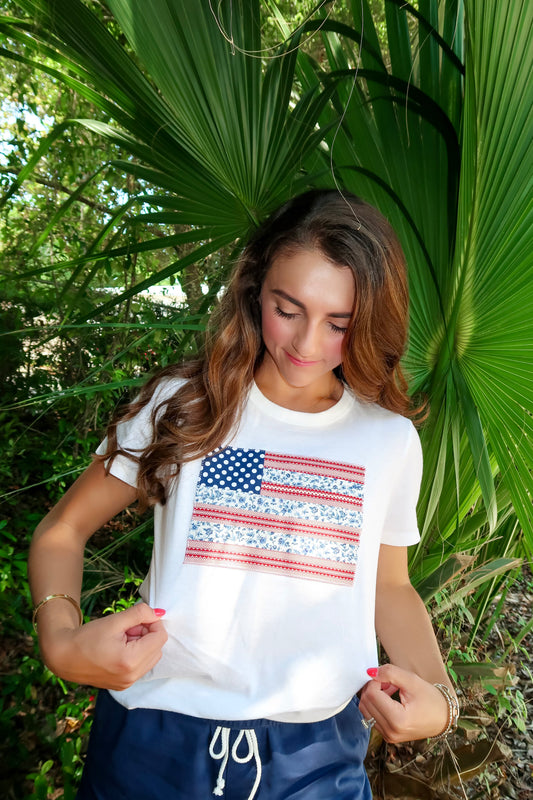 The Red, White, and Bloom Tee