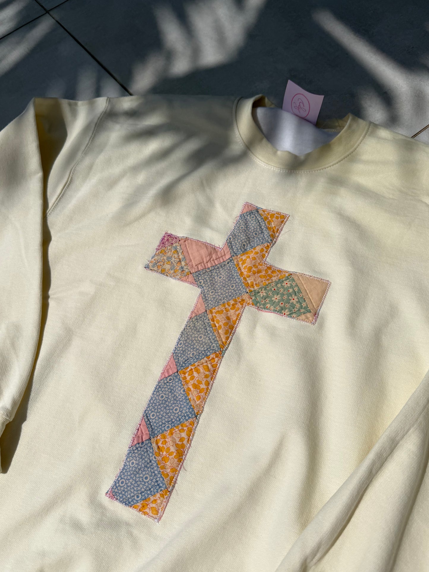 Medium Quilted Cross Crewneck