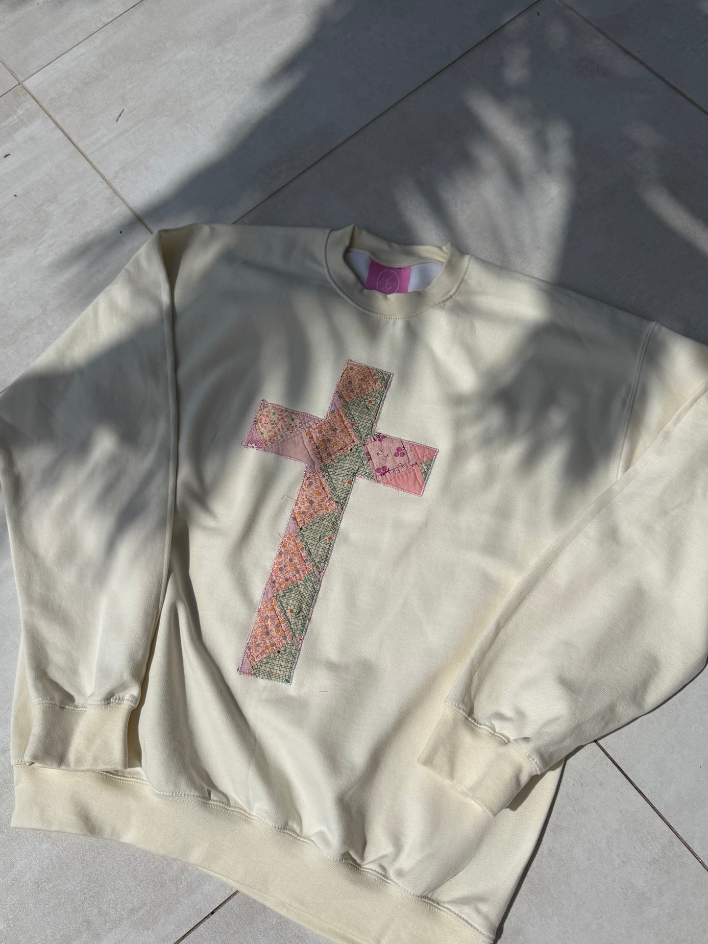 Large Quilted Cross Crewneck