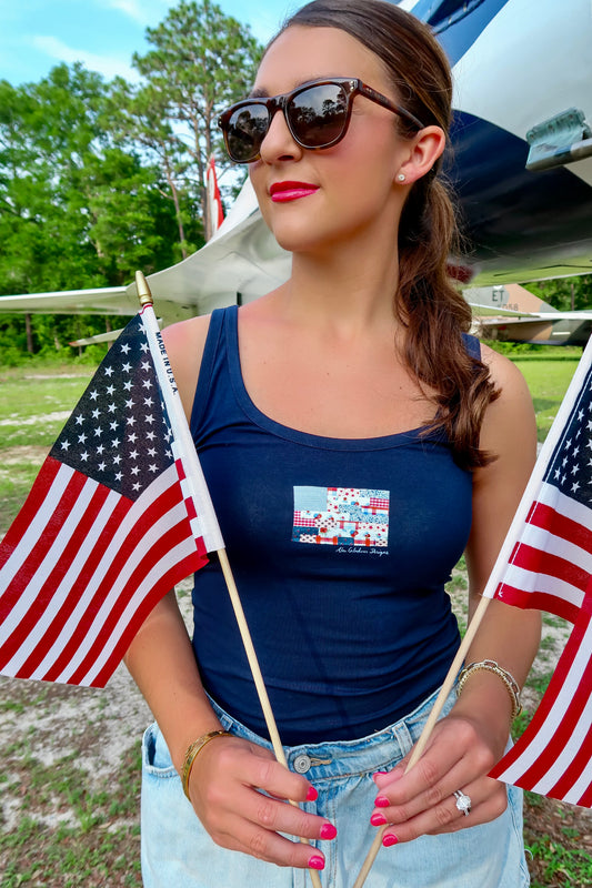 Flag Graphic Navy Tank