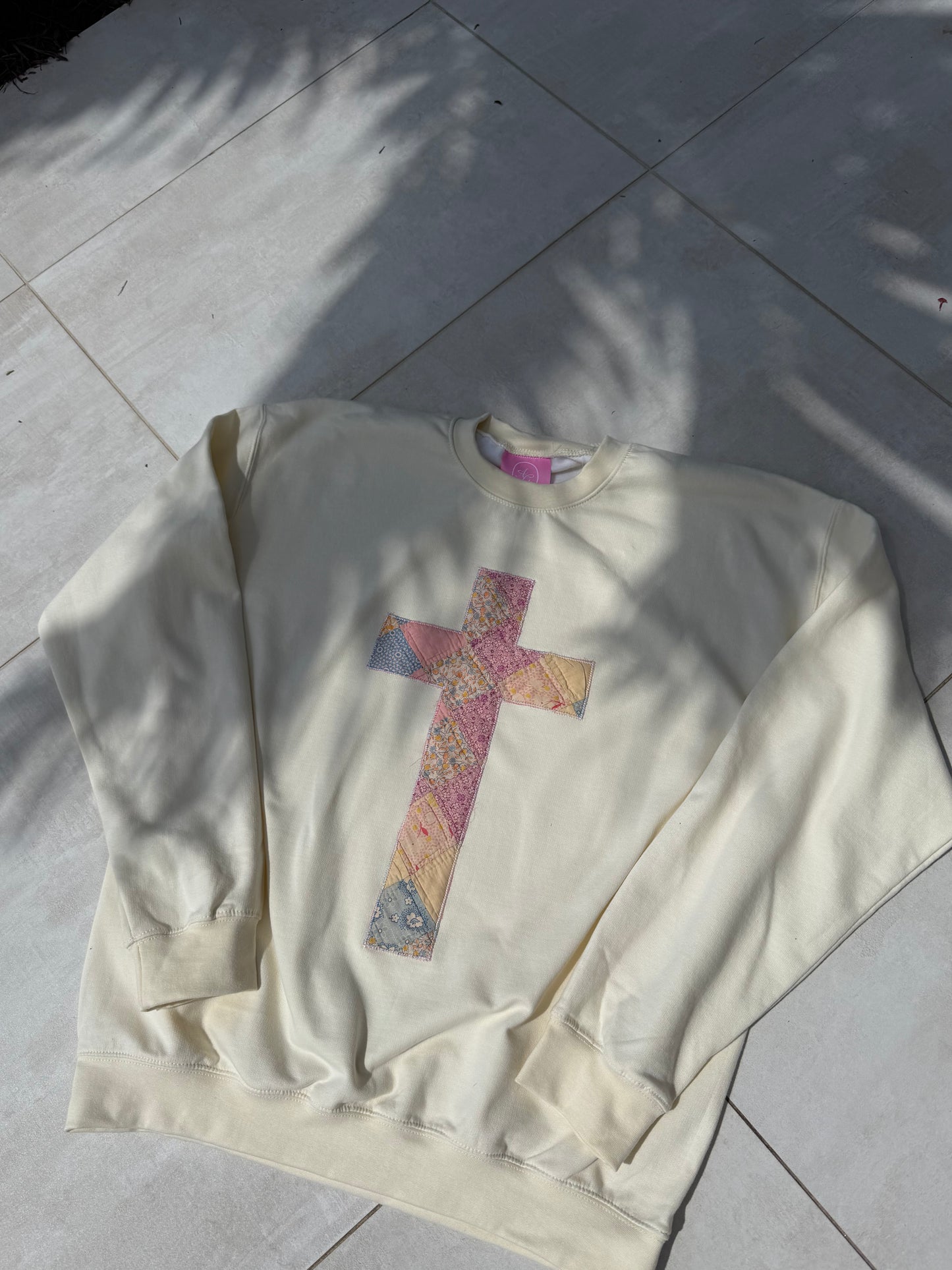 Large Quilted Cross Crewneck