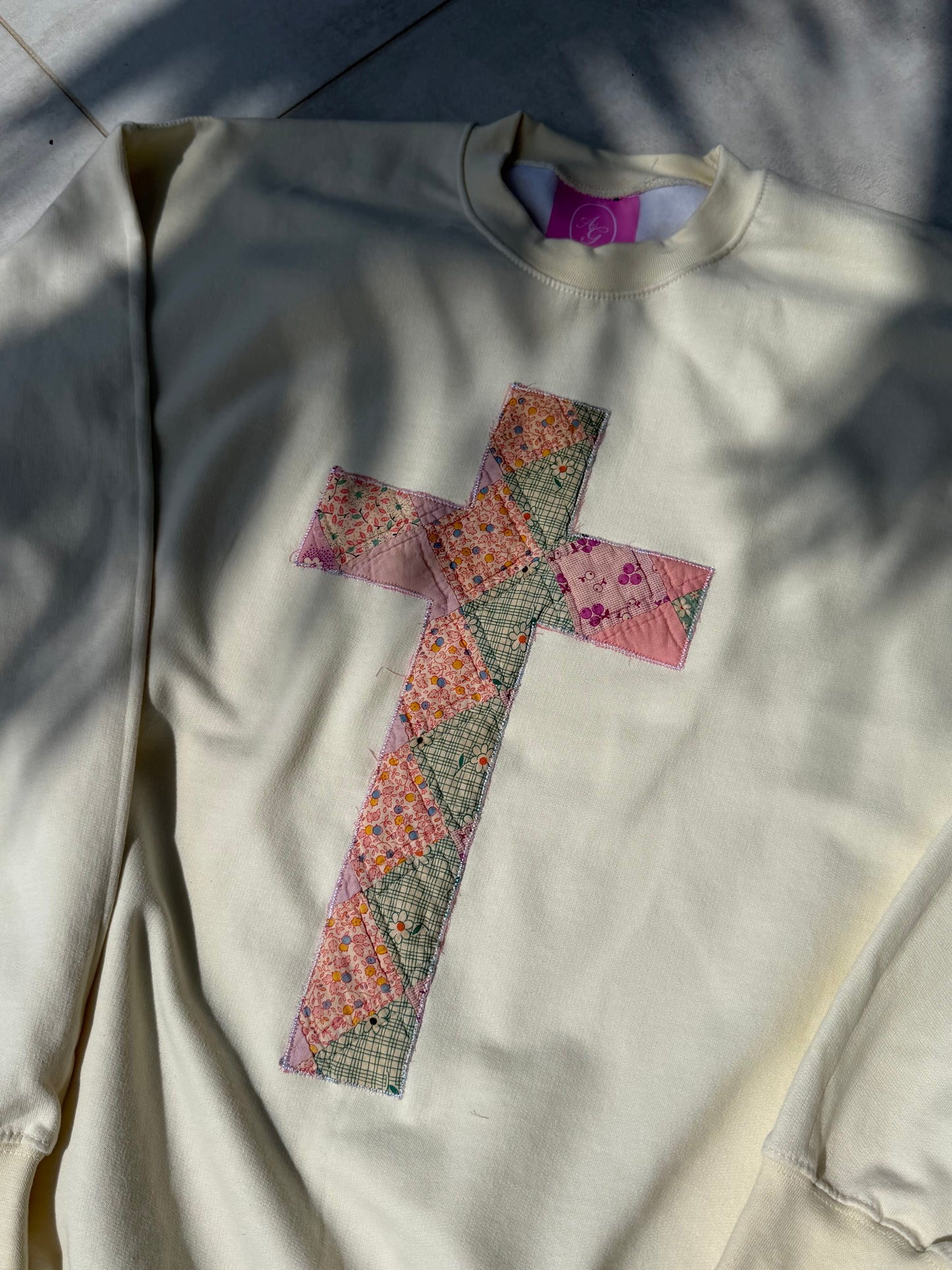 Large Quilted Cross Crewneck