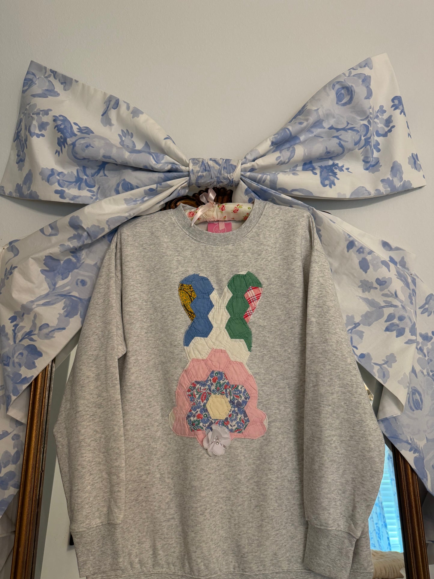 Small Quilted Bunny Crew