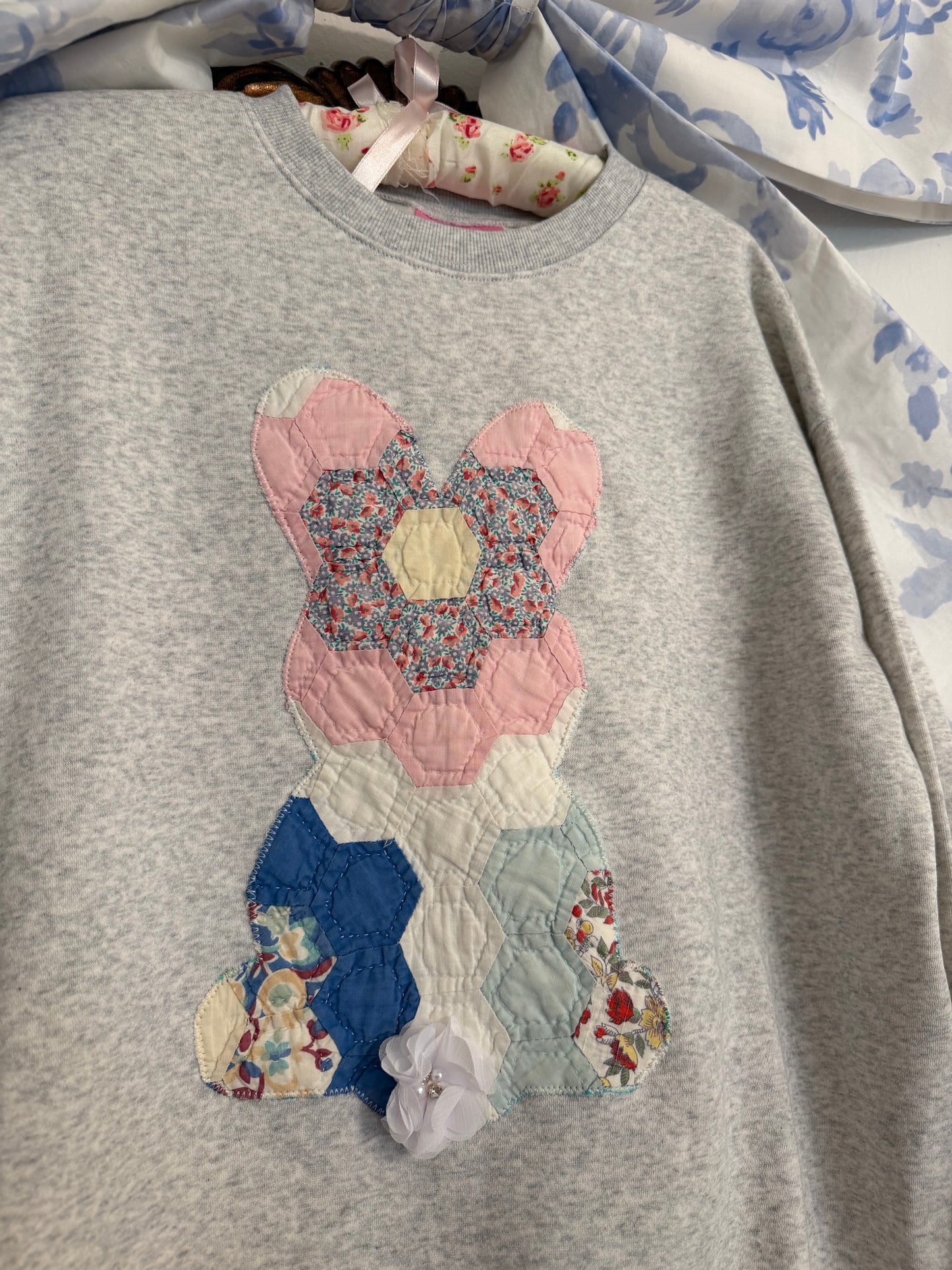 Small Quilted Bunny Crew
