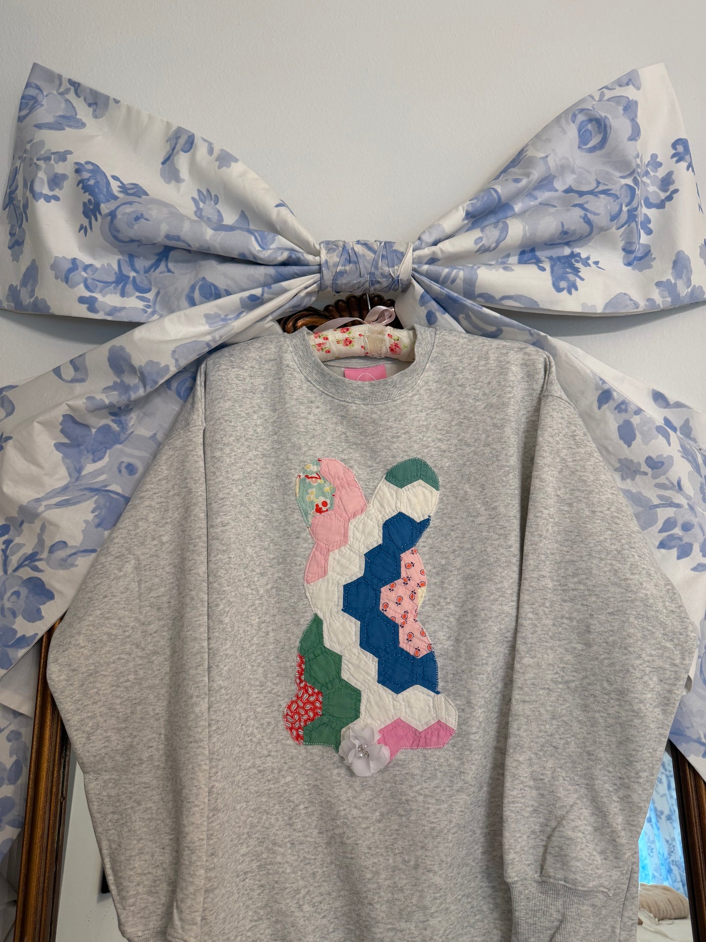 Small Quilted Bunny Crew