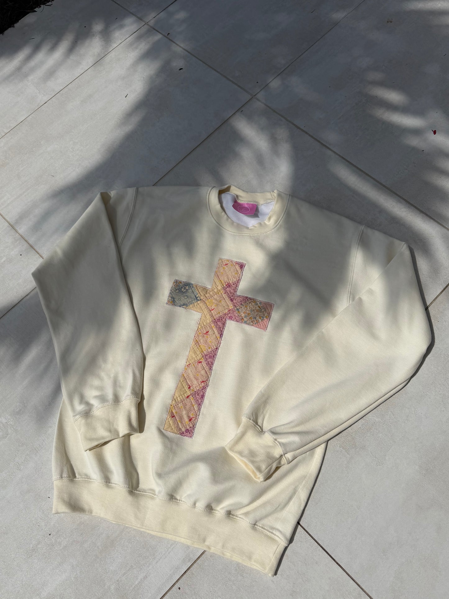 Small Quilted Cross Crewneck