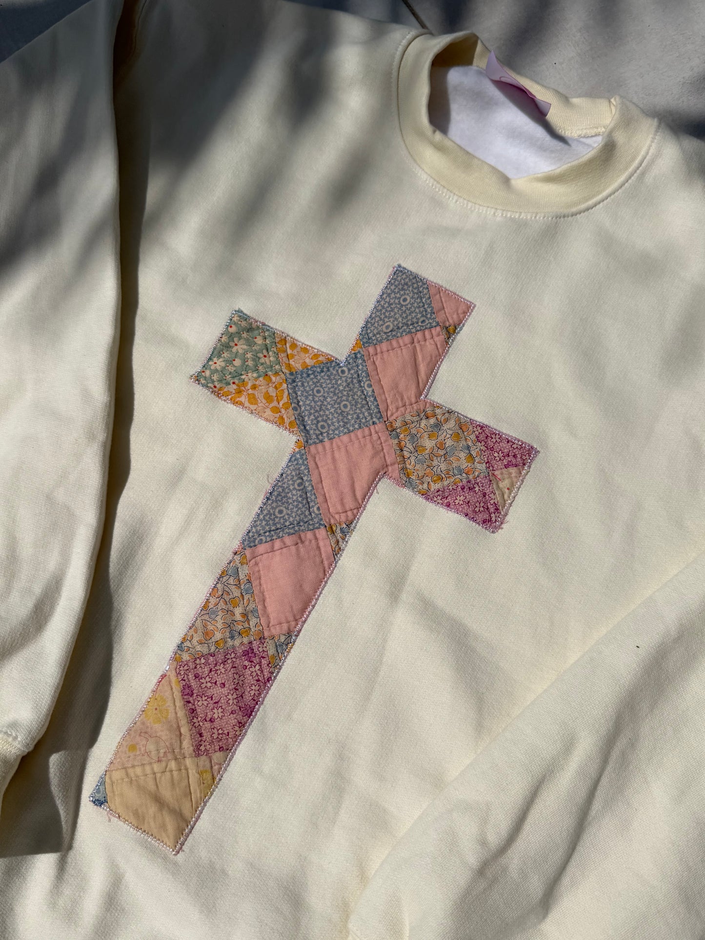 Medium Quilted Cross Crewneck
