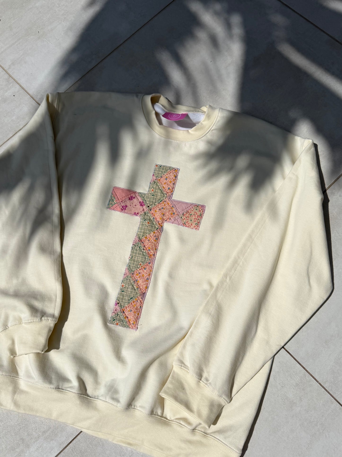 Large Quilted Cross Crewneck