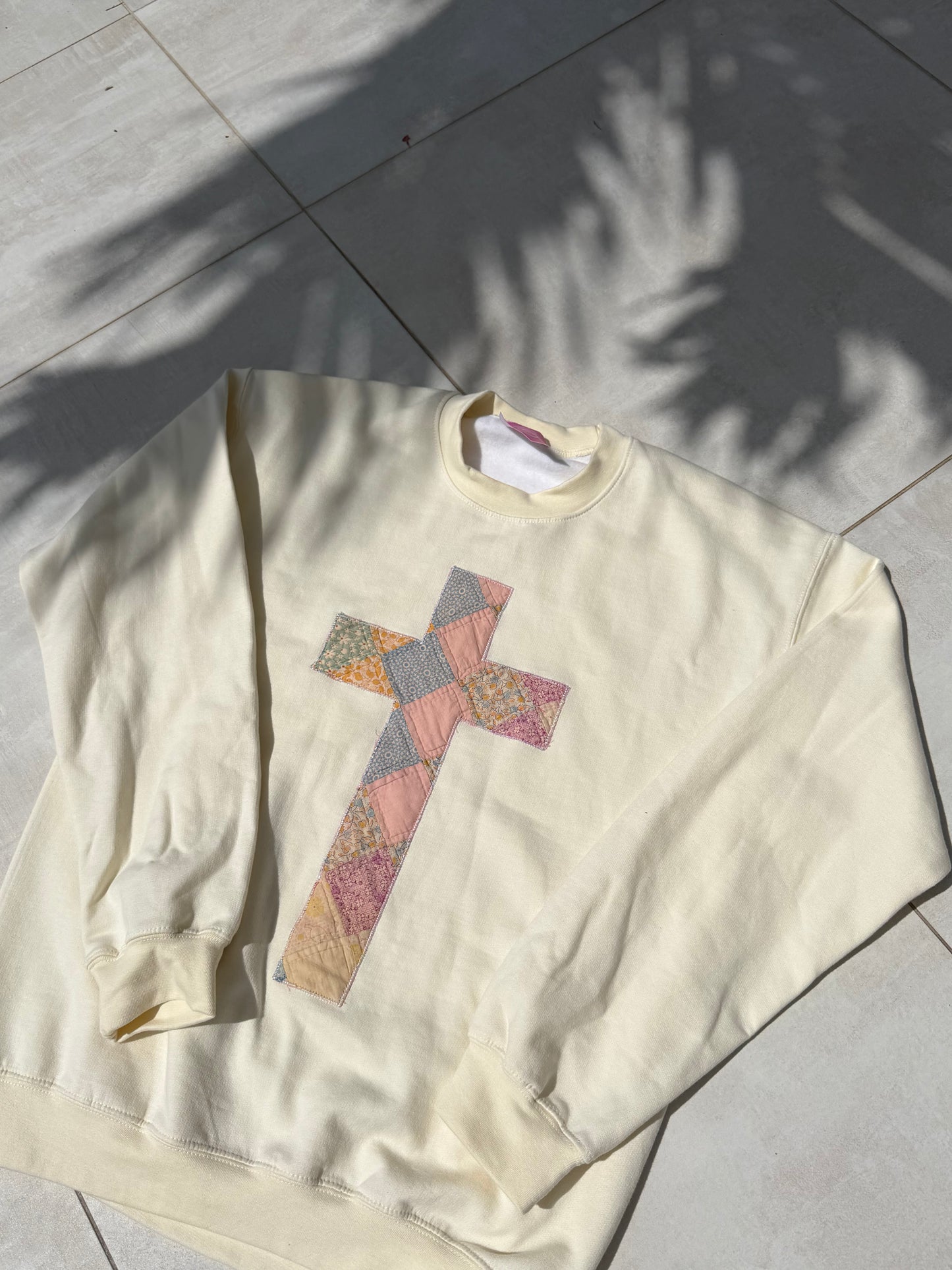 Medium Quilted Cross Crewneck