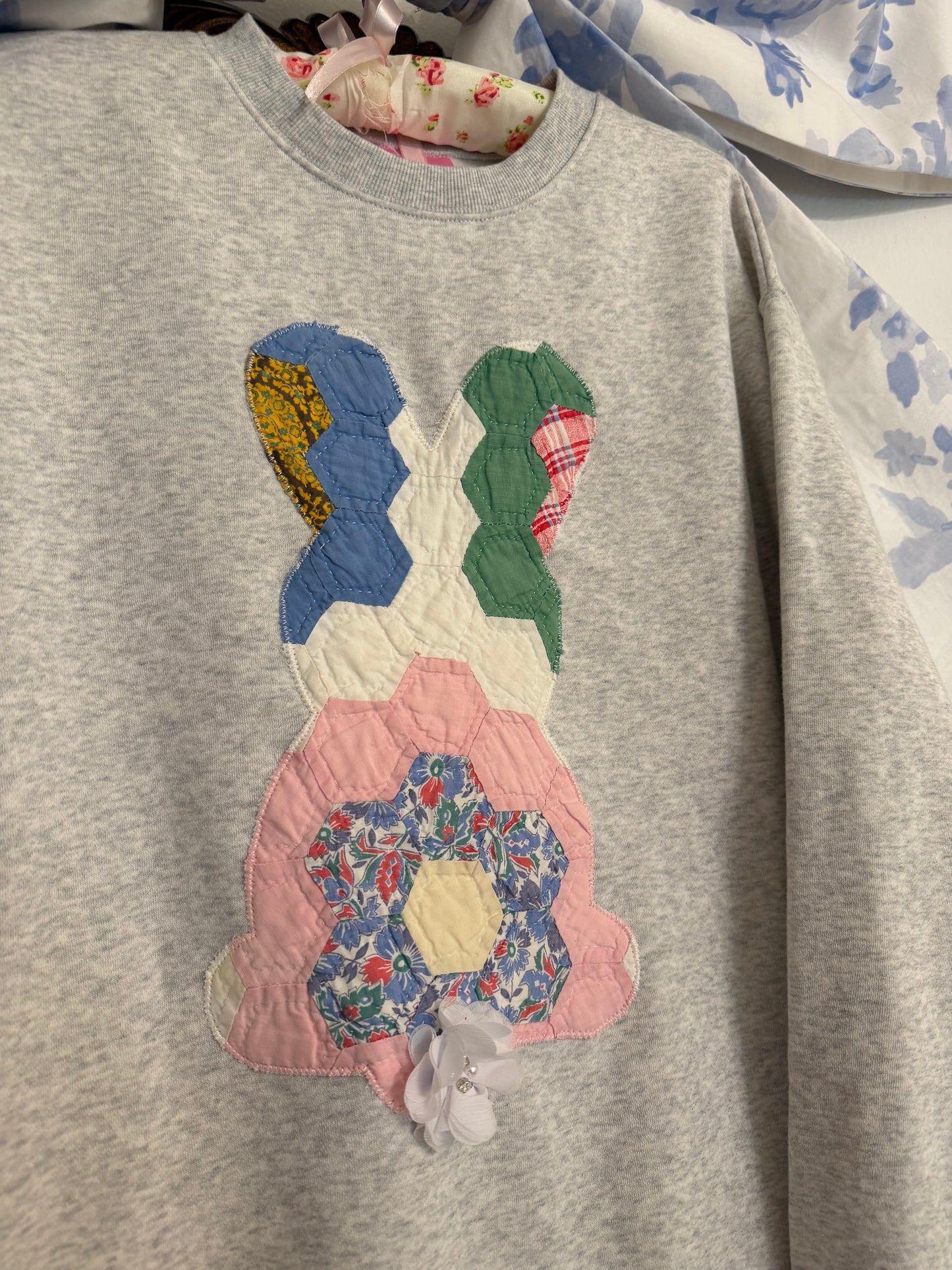 Small Quilted Bunny Crew