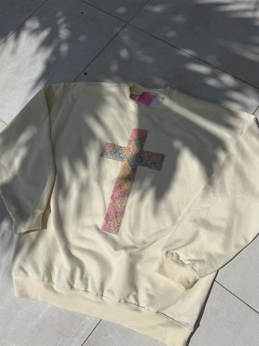 XL Quilted Cross Crewneck