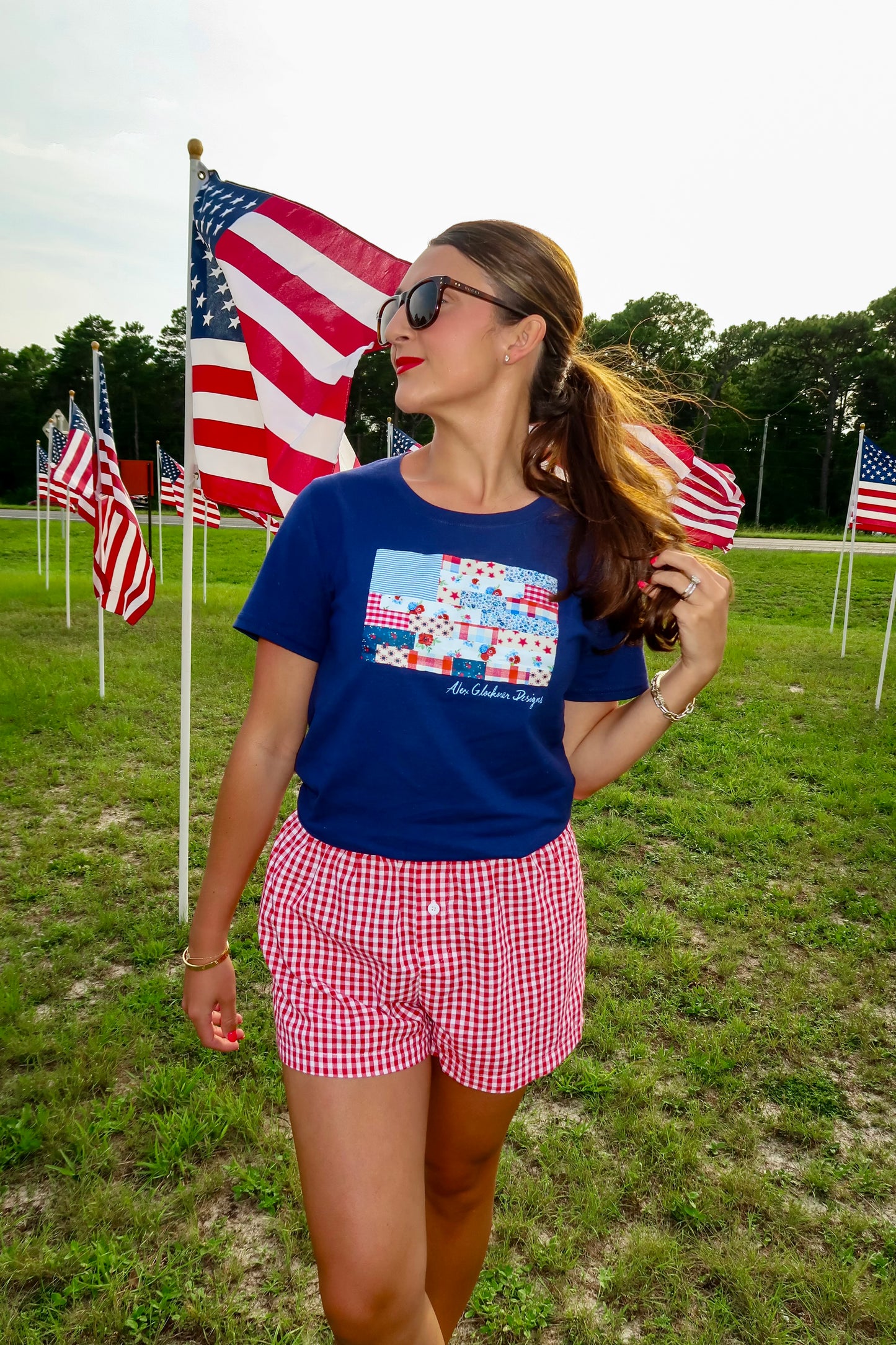 Flag Graphic Navy T-Shirt