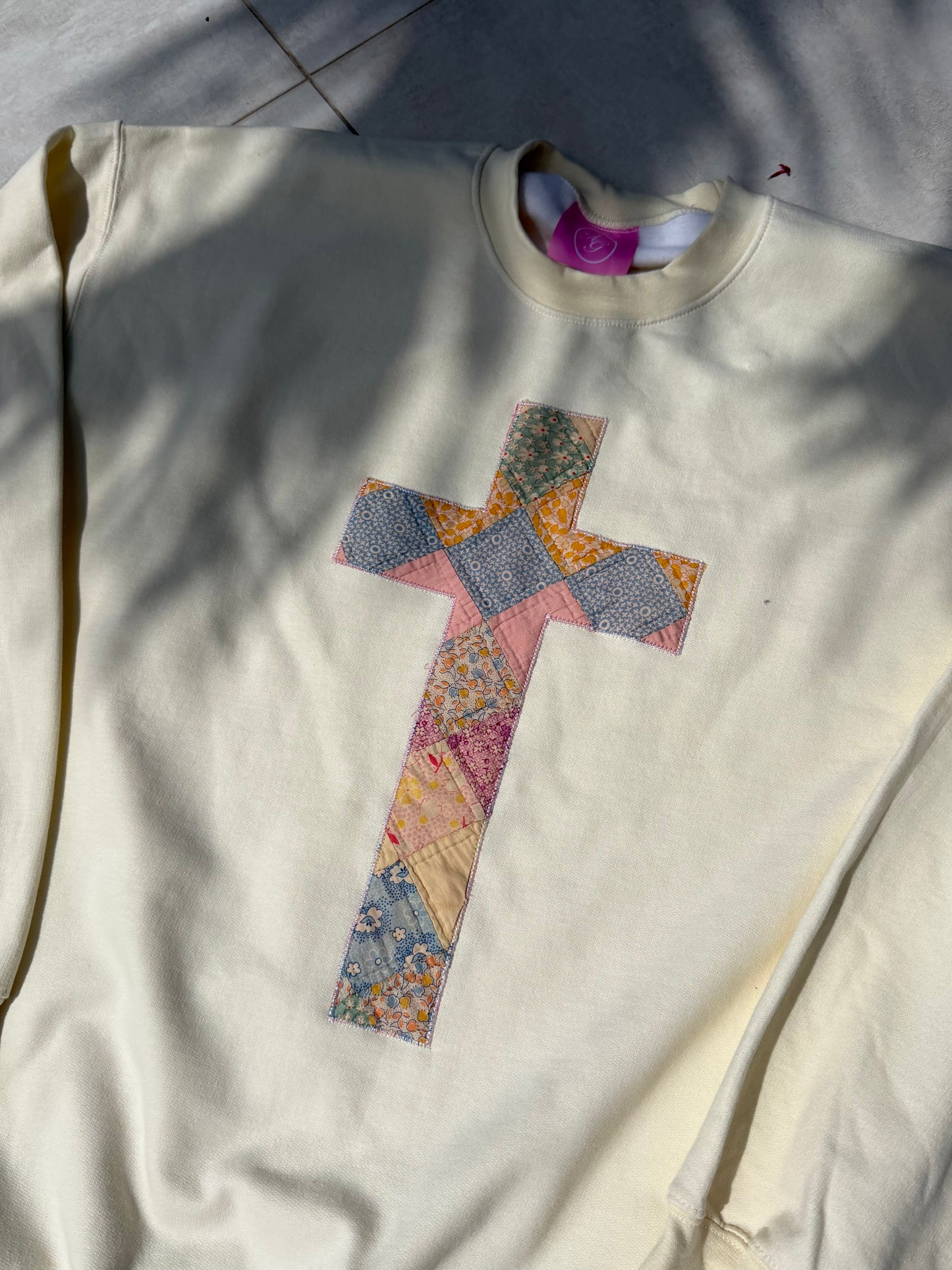 XL Quilted Cross Crewneck