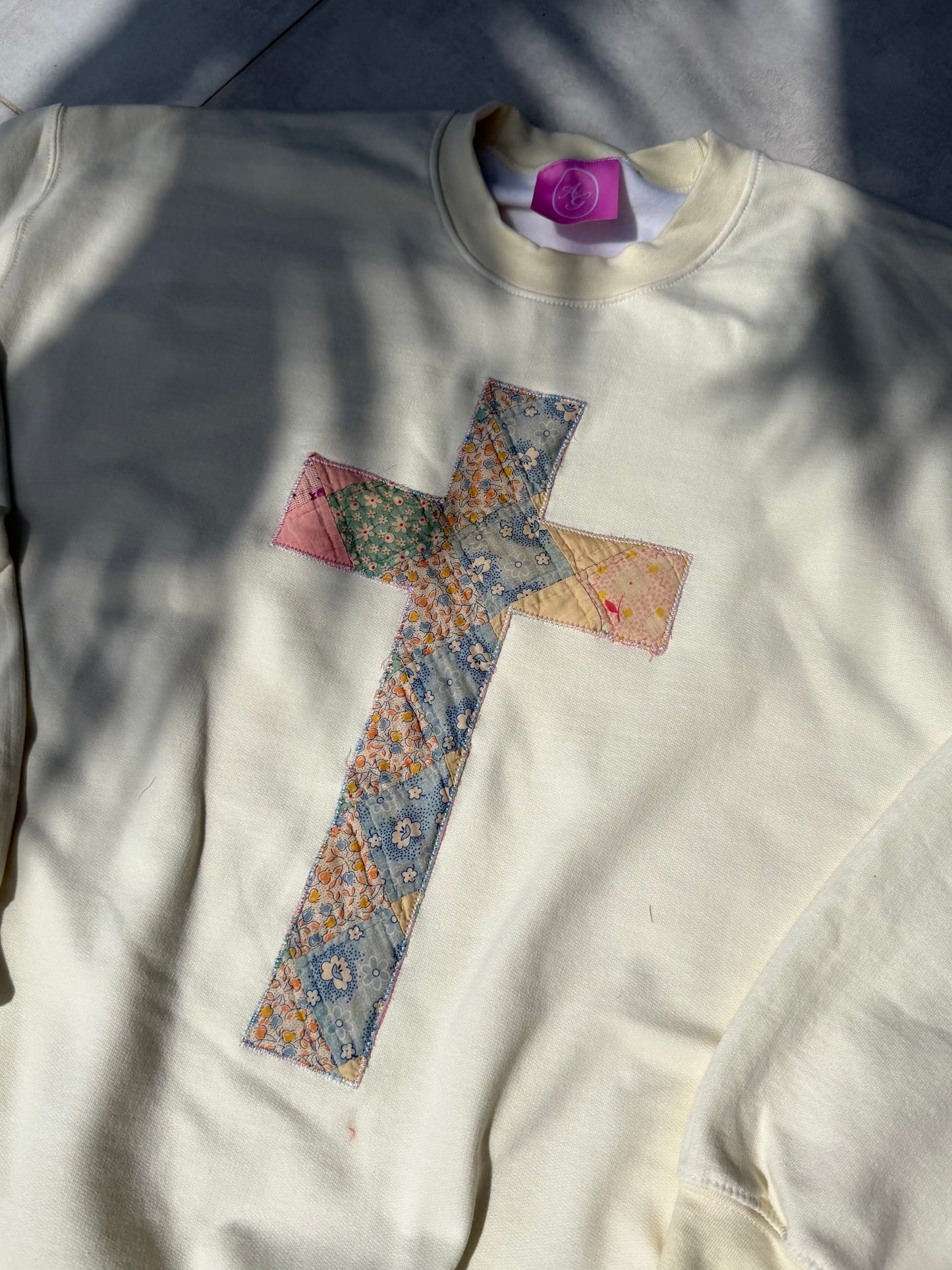 XL Quilted Cross Crewneck