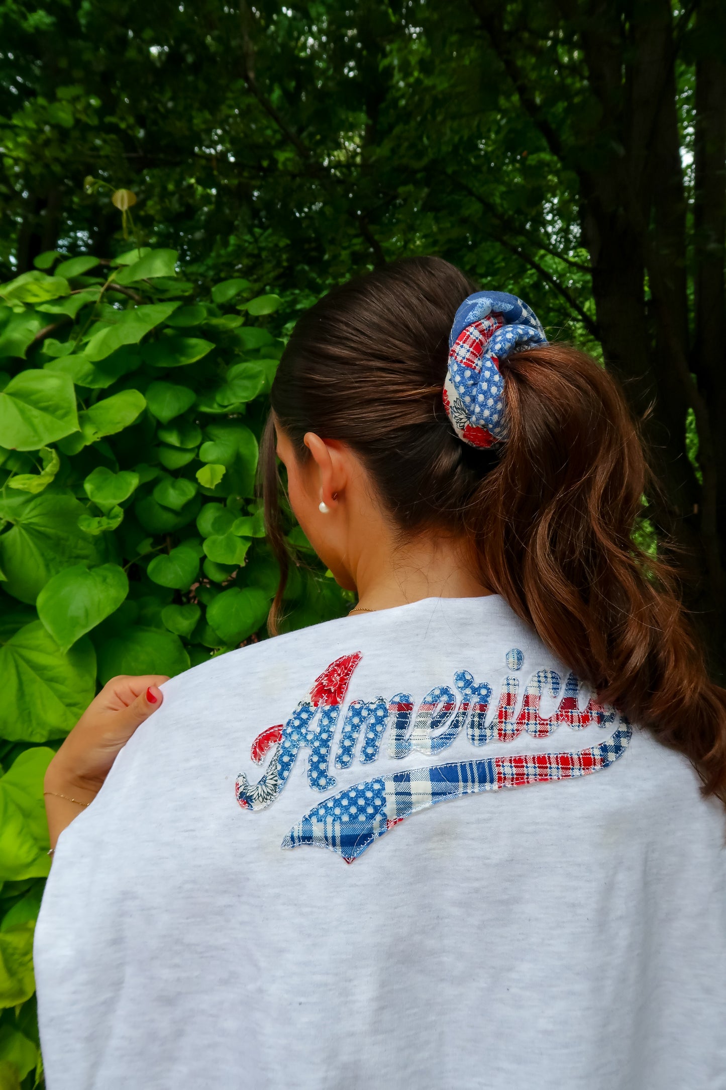 Americana Patchwork Scrunchie