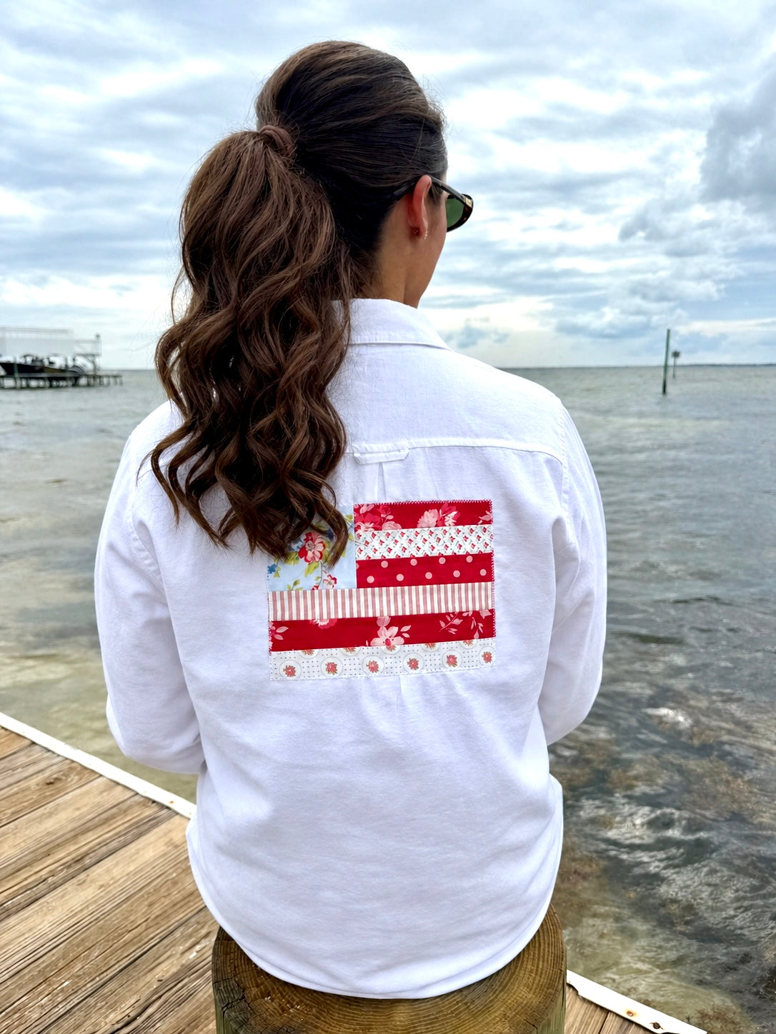 White Quilted Flag Oxford