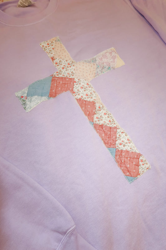 Large Quilted Cross Pullover