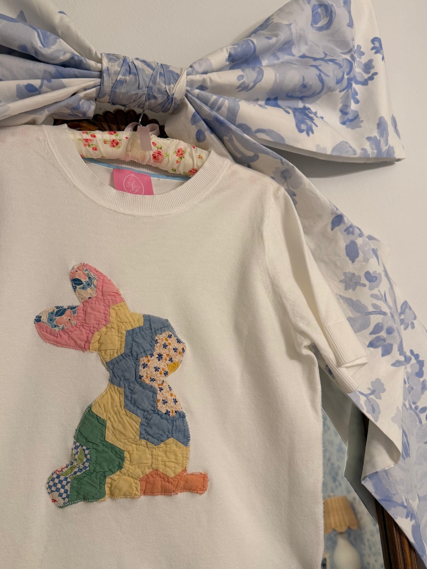 Large Quilted Bunny Sweater