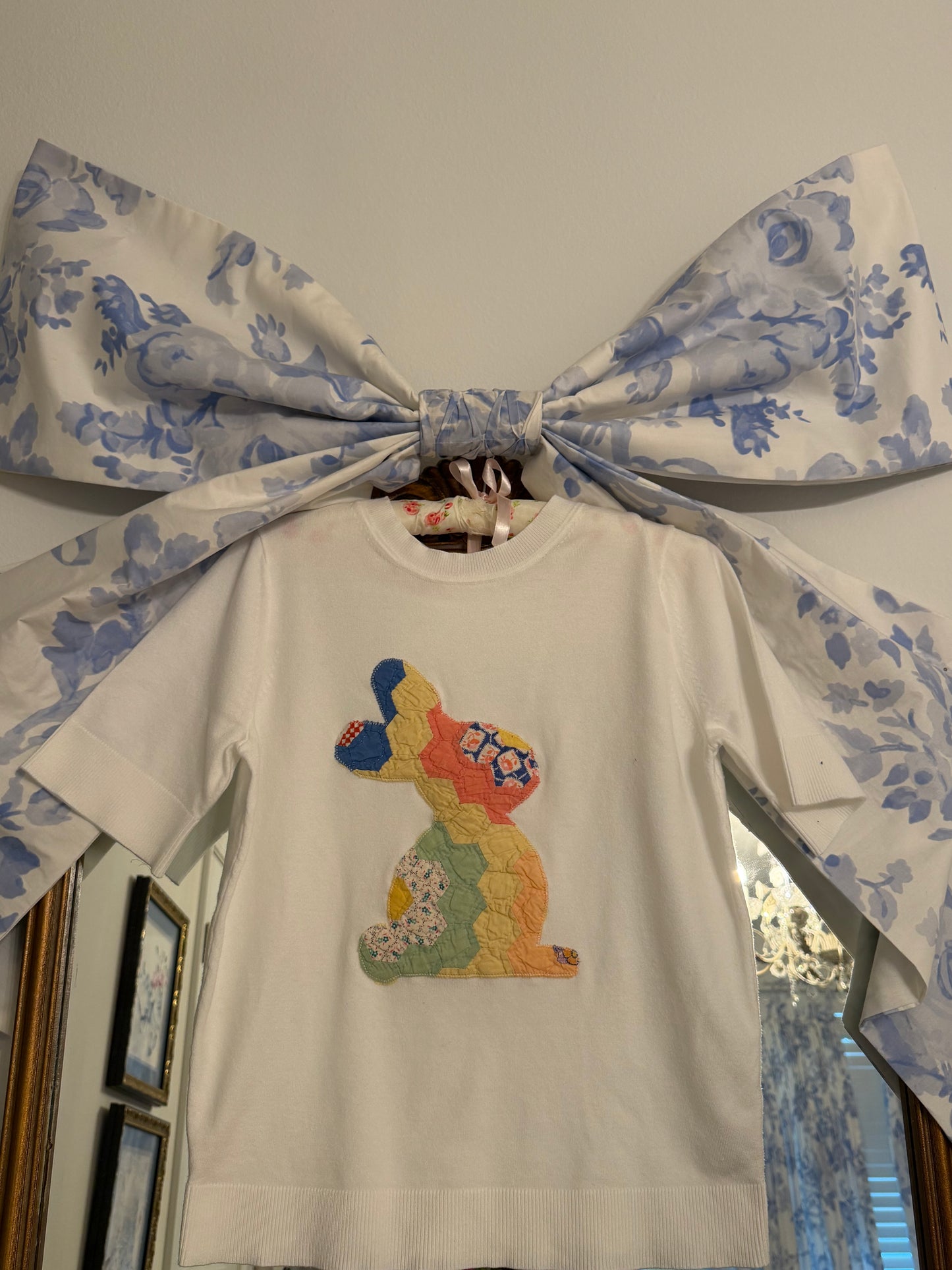 Large Quilted Bunny Sweater