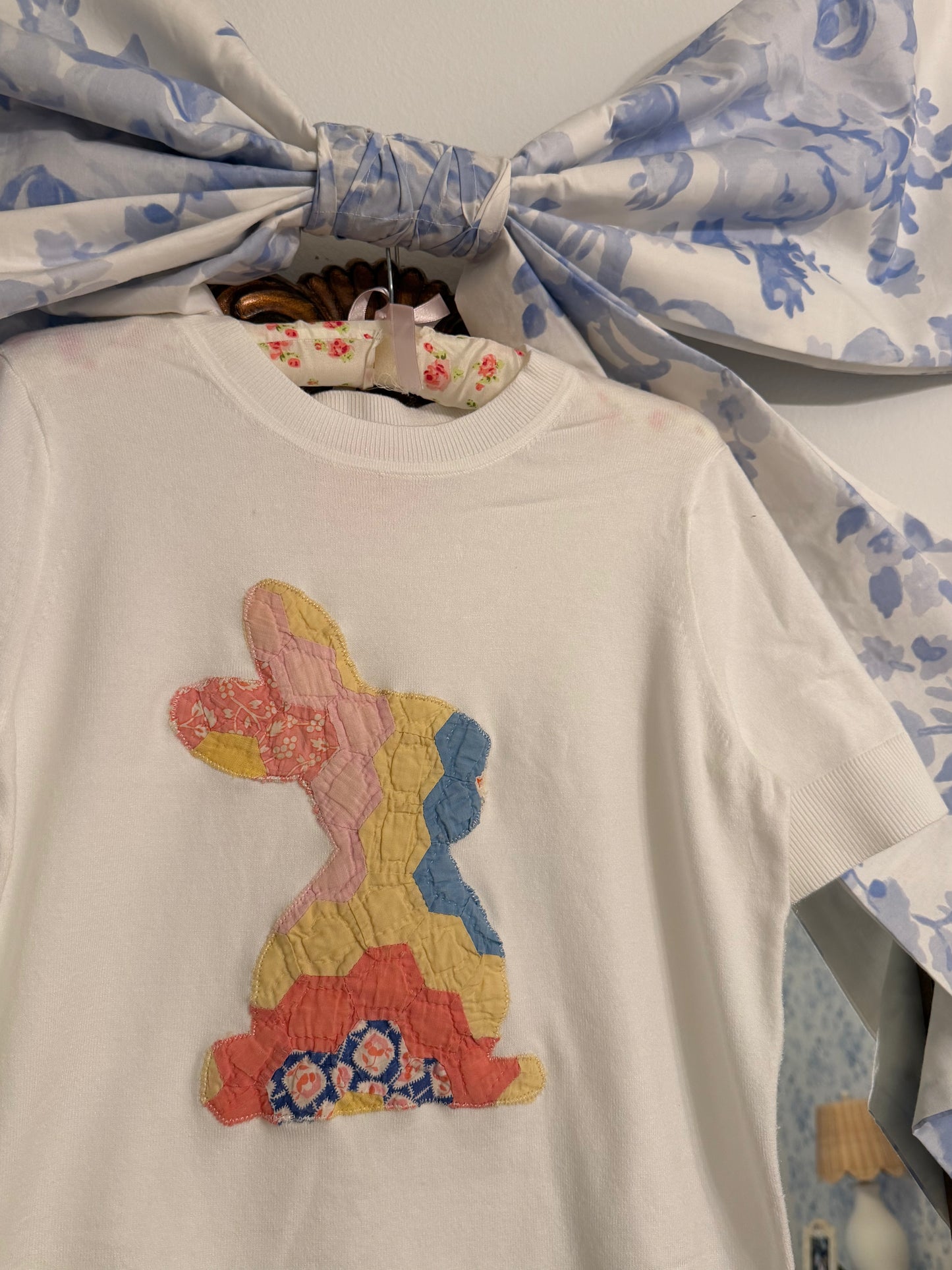 Large Quilted Bunny Sweater