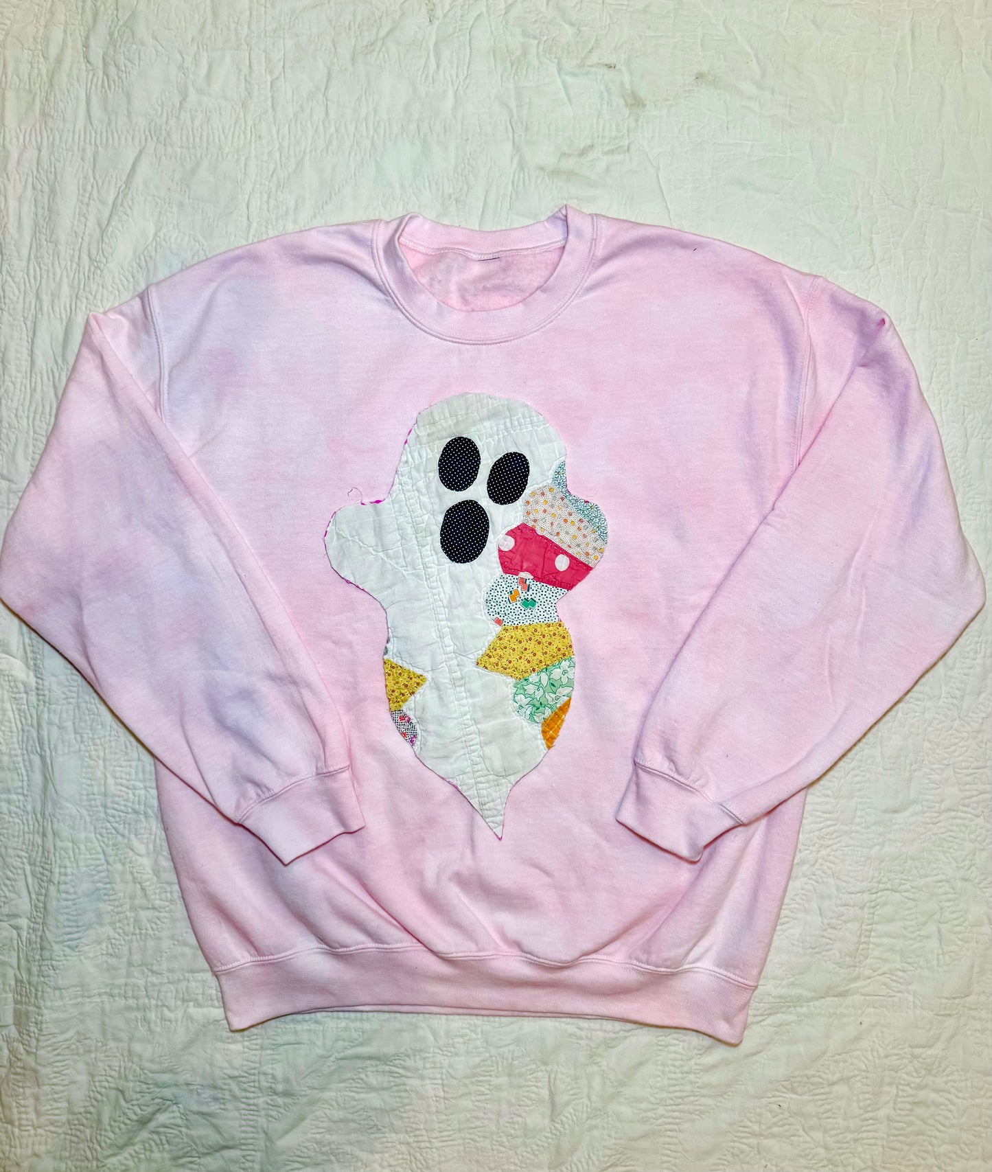 Pink Quilted Ghost Sweatshirt