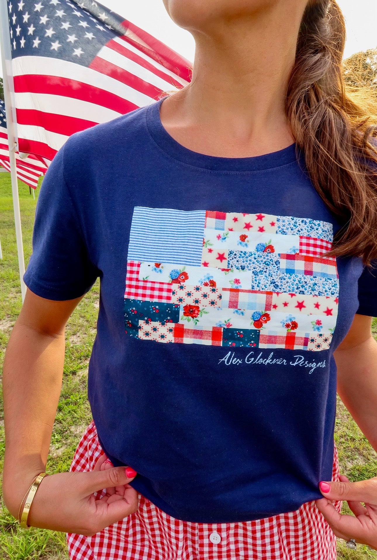 Flag Graphic Navy T-Shirt